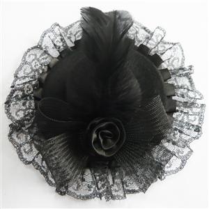 Black Top Cap Lace Hat, Lady