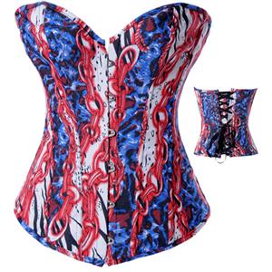 Denim Corset, "Blood Chain" Denim Corset, Blood Chain Corset, #N4463