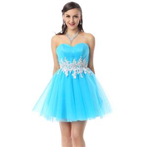 Pretty Blue Dress, Cheap Prom Dresses, Homecoming Dresses under 300 on sale, A-line Sweet 16 Dresses, Hot Selling Sweetheart Dresses, #Y30060