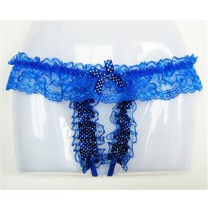Blue Lace Open Crotch Panties, Crotchless Panty, Open Crotch Panty, #PT912