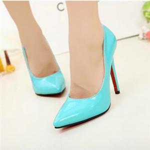 Patent High-Heeled Pumps, Career Pointed Toe Stiletto High Heels, Party Court Shoes, #SWS12109