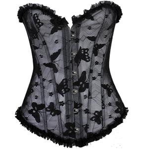 Strapless corset, Lace corset, Black Lace corset, #N2986
