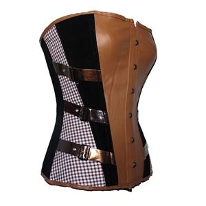 Streampunk corset, Streampunk Vegan Leather Corset, Vegan Leather Corset, #N4885