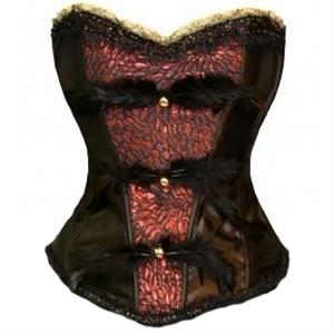Strapless corset, Burlesque Feathers Corset, Women