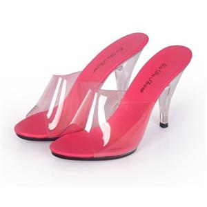 Clear Slip on Low Heel Mule, Clear Slip-on Mules, Low Heel Mule, #SWH11042