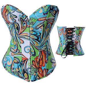 Denim Leaf Corset, Denim Corset, Leaf Corset, #N4501