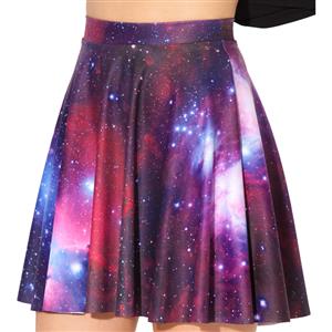 Galaxy Purple Skater Skirt, Purple Galaxy Skirt, Galaxy Skater Skirt, #HG7992
