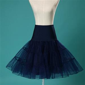 Sexy Dark-blue Skirt Petticoat, Fashion Dark-blue Skirt, Cheap Ladies Tulle Petticoat, Party Dress Petticoat, Plus Size Petticoat, #HG11260