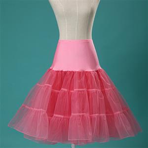 Sexy Hot-pink Skirt Petticoat, Fashion Hot-pink Skirt, Cheap Ladies Tulle Petticoat, Party Dress Petticoat, Plus Size Petticoat, #HG11255