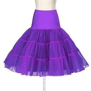 Sexy Purple Skirt Petticoat, Fashion Purple Skirt, Cheap Ladies Tulle Petticoat, Party Dress Petticoat, Plus Size Petticoat, #HG11265