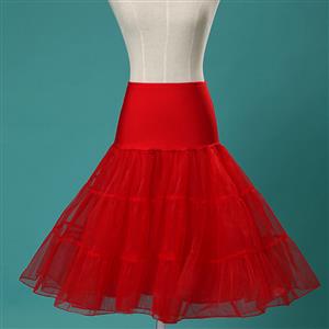 Sexy Red Skirt Petticoat, Fashion Red Skirt, Cheap Ladies Tulle Petticoat, Party Dress Petticoat, Plus Size Petticoat, #HG11262