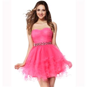 A-line Prom Dresses, Hot Pink Cocktail Dresses, Cheap Sweet 16 Dresses, Fashion Short/Mini Dresses, Homecoming Dresses under 200 on sale, #Y30053