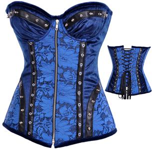 Lace & Velvet Steel Boning Corset, Steel Boning Corset, Lace & Velvet Corset, #N4541