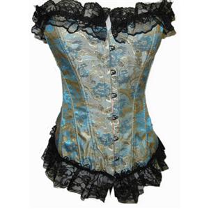 underwire bustier,Corsets,Satin Bustier, Lace steel boned Overbust Corset, #N2523