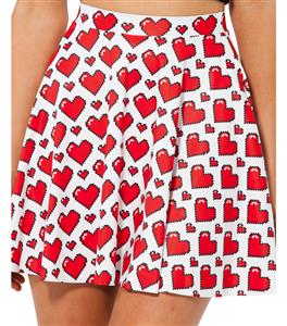 Love Ya Bits White Skater Skirt, Love Skater Skirt, Love Heart Skater Skirt, #HG7957