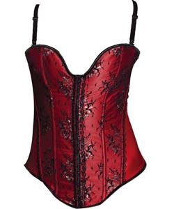 Scarlet Corset, Lace & Satin corset, adjustable straps corset, #N2446