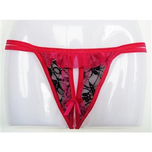 Glitzy Lace Open Crotch Thong, Open Crotch Bridal Thong, Sexy, #PT939