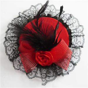 Red Top Cap Lace Hat, Lady