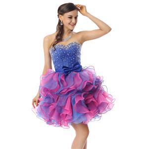 Cute Sweet 16 Dresses, Sexy Cocktail Dresses, Girls Dresses on sale, Hot Selling Royalblue and Pink Ruffles Dress, Sweet 16 Dress for Cheap, #Y30070