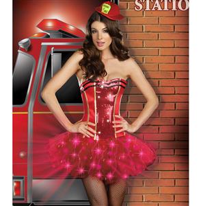 Sexy Light Up Firefighter, Too Hot For You Costume, Womens Light Up Fire Fighter Costume, #N4287