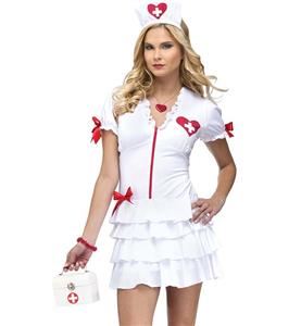 Sexy White High Temp Nurse Costume N9939