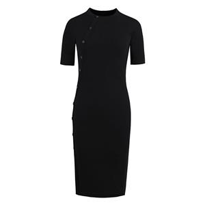 Short Sleeves Bodycon Dresses, Sexy Bodycon Dresses, Vintage Bodycon Dress, Cheap Dress for women, Fashion Bodycon Dress for women, High Neck Bodycon Dresses, #N14085