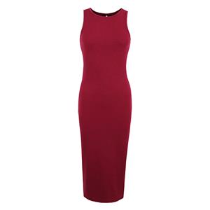 Sleeveless Bodycon Dresses, Sexy Bodycon Dresses, Vintage Dress, Cheap Dress for women, Fashion Bodycon Dress for women, Round Neck Bodycon Dresses, #N14076