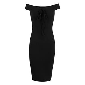 Sleeveless Bodycon Dresses, Sexy Bodycon Dresses, Vintage Bodycon Dress, Cheap Dress for women, Fashion Bodycon Dress for women, Slash Neck Bodycon Dresses, #N14088