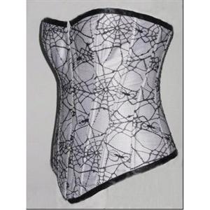 underwire bustier,Corsets,Spiderweb corset, Lace steel boned Overbust Corset, #N2107
