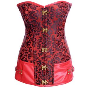 Steampunk Corset with Clasp Fasteners, Steampunk Steel Bones Corset, Steampunk Corset , #N4396