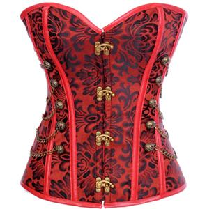 Steampunk Style Overbust Corset, Steampunk Style Steel Bones Corset, Overbust Corset, #N4395
