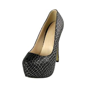Black Pumps High Heels, Lady Round Toe Shoes, Cheap Snake Skin Pattern High-heeled Shoes, Hot Sale Discount Women