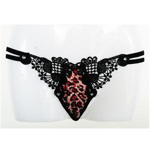 butterfly leopard grain Panty, Sexy Panty, Cheetah Patterned Thongs, #PT935