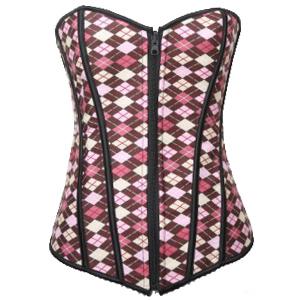 Plaid Print Reversible Corset, Plaid Print Corset, Reversible Plaid Print Corset, #N5382