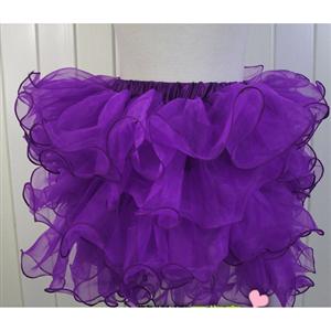 Purple Organza Skirt, Purple Petticoat, sexy Skirt, #HG3370