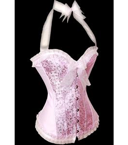 Halter corset, pink corset, Sexy Corsets, #M1214