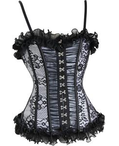 Lace Burlesque Corset, Overbust Corsets, Lingerie Corsets, #M896