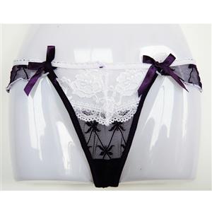 white & purple Lace Thong, Lace Thong Panty, Lace Underwear, #PT0021