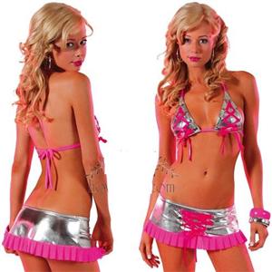 Sexy lingerie in PU+Acrylic, top and buttom