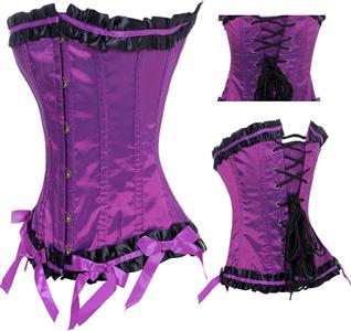 Steel Boning Corset, Ruffled Corset, Corset lingerie, #N1251