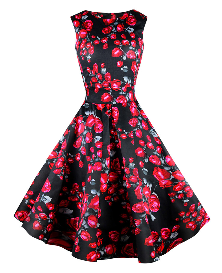 Spring Garden Party Picnic Dress, Party Cocktail Dress, Vintage Casual Retro Dress, Cotton Vintage Tea Dress, Party Swing Dress, Plus Size Dress, #N11066