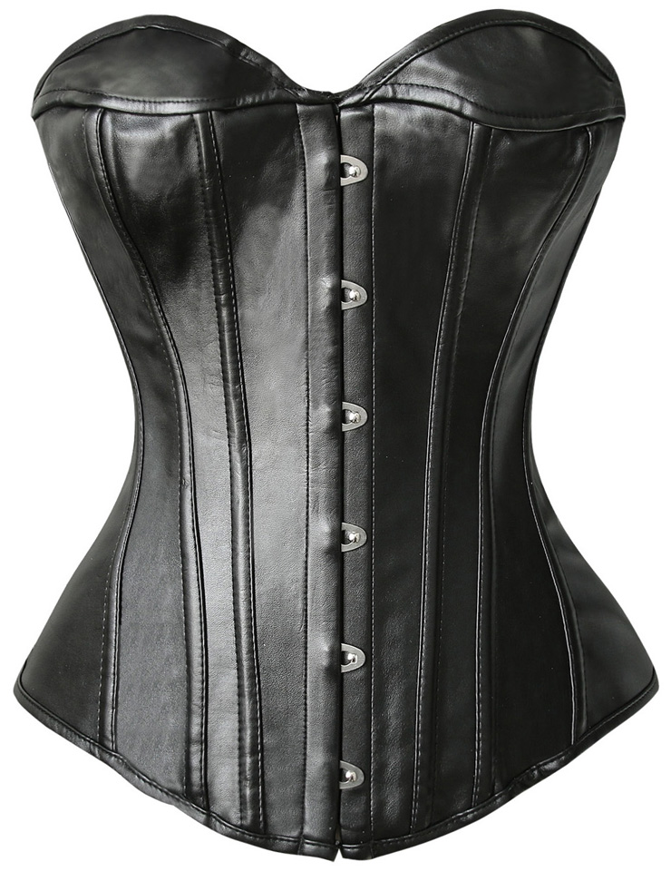 Black Leather Corset N4543