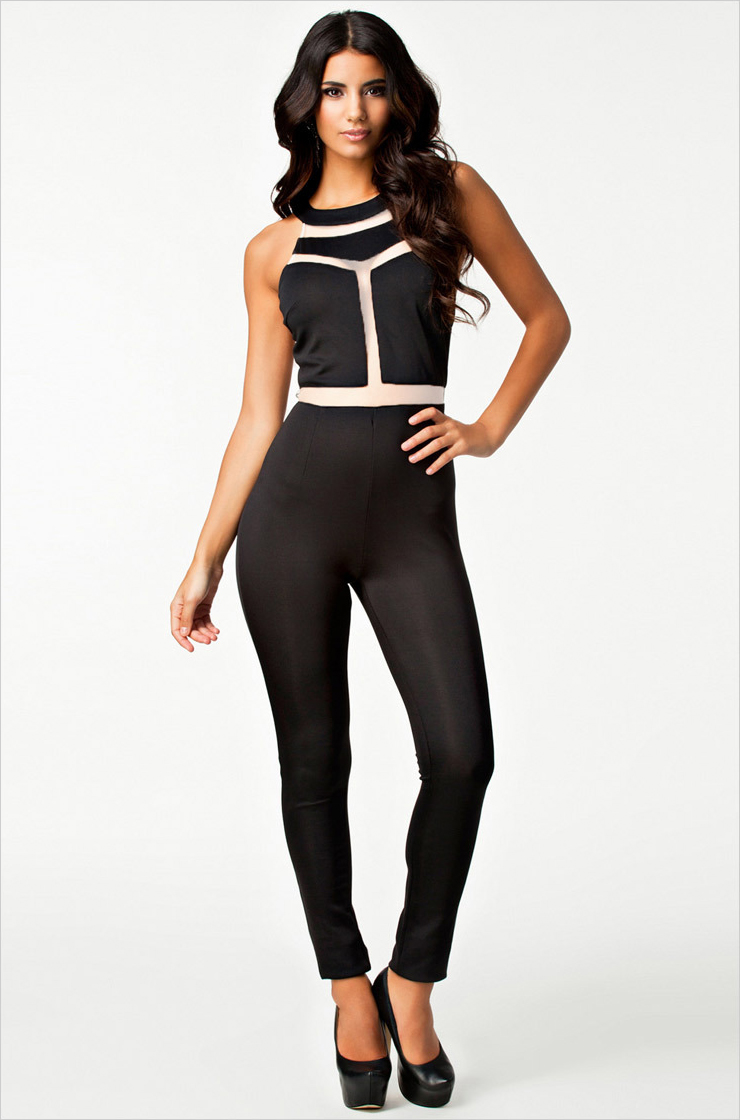 LE MESH JUMPSUIT BLACK MINI