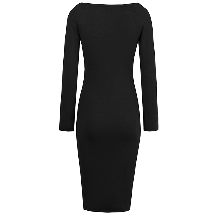 Plus Size Boat Neck Evening Dress With Sleeves - US