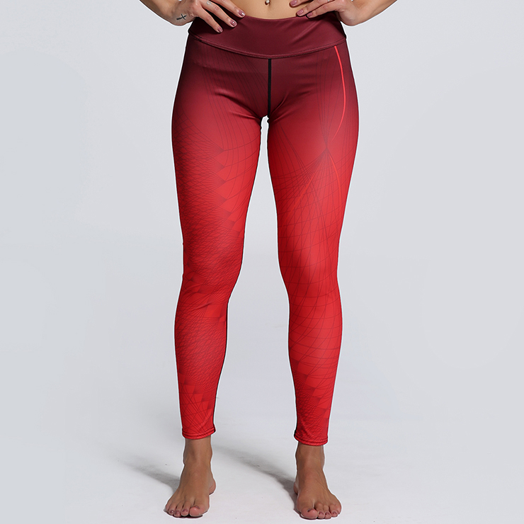 Women's Casual High Waist Gradient Color Sports Leggings Yoga Fitness Pants L16131