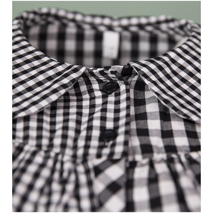 Long Sleeve Dress, Color Block Plaid Dress, Falbala Ruffled Dress, Patchwork Dress, A-Line Dresses for Women, Round Collar Dress, Asymmetric Dress, Casual Dress for Women, #N15308