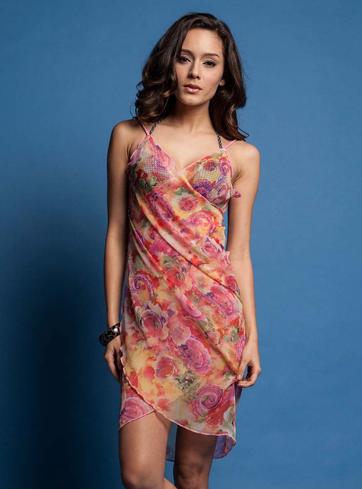 Color Gorgeous Flower Print Swimsuit,Comfortable Sleeveless One-piece Swimsuit, Hot Sale Braces Low V Beach Wear Swimsuit, #BK9544