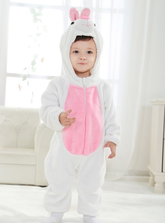 White Rabbit Romper Jumpsuit Baby, Halloween Rabbit Costume Baby, Baby Rabbit Climbing Clothes, #N6274