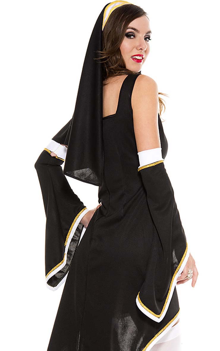 Sexy Nun Costume, Cross Catholic Nun Costume, Nuns Role-playing Game Costume, Cheap Women
