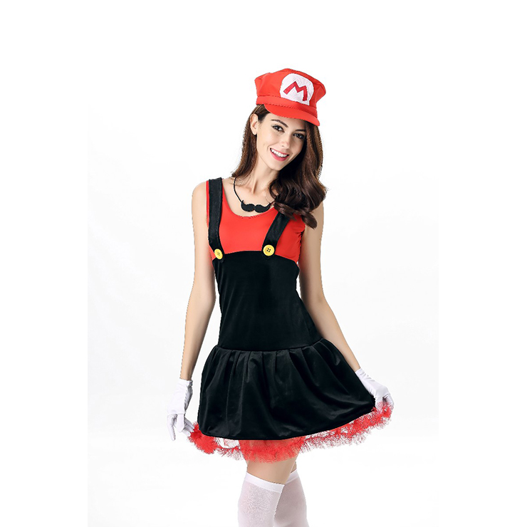 Ladies Super Mario Fancy Dress Disfraz Adulto Mario Bros Girls Super Mario Costume Luigi Ladies Super Mario Fancy Dress Disfraz Adulto Mario Bros Girls Super Mario Costume Luigi